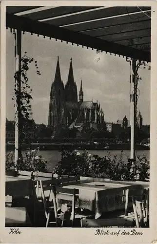 Ansichtskarte Köln Kölner Dom Ansicht von der anderen Rhein-Seite 1950