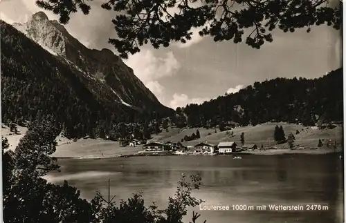 Ansichtskarte Mittenwald Lautersee mit Wetterstein 2478 m 1960