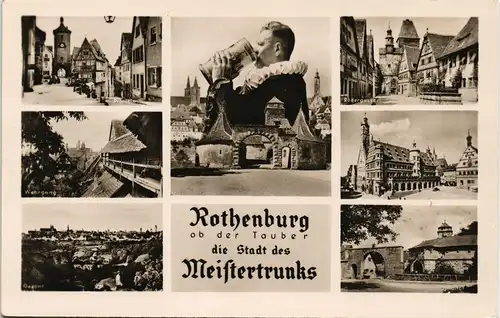 Rothenburg ob der Tauber Mehrbildkarte der Stadt des Meistertrunks 1955