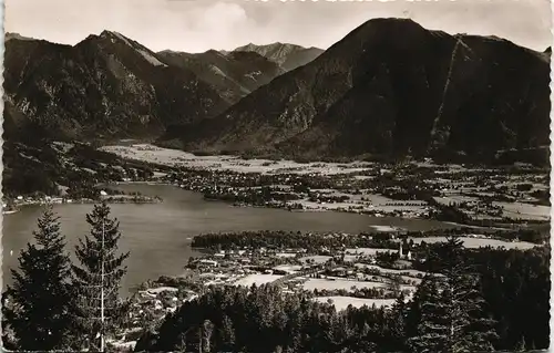 Tegernsee (Stadt) Panorama-Ansicht Gesamtansicht mit Bad Wiessee 1957