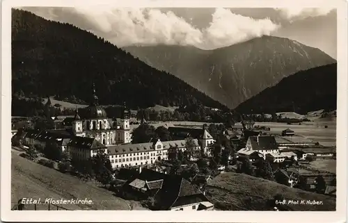 Ansichtskarte Ettal Ettal Klosterkirche Panorama Blick 1950