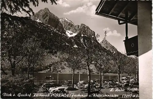 Mittenwald Blick a. Gasthof Ferchensee u. Wettersteinspitze 1960