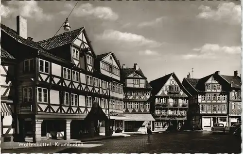 Ansichtskarte Wolfenbüttel Strassen Partie mit "Krambuden" 1961