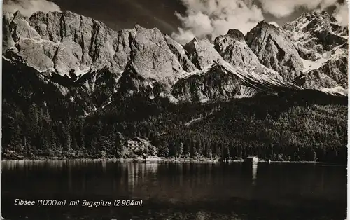 Garmisch-Partenkirchen Eibsee See Panorama Blick zur Zugspitze 1959