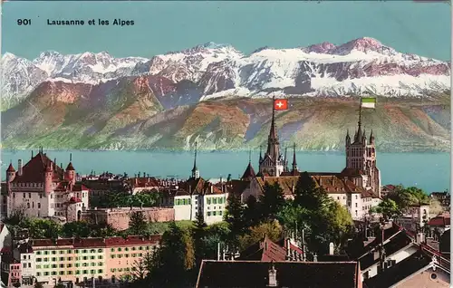 Ansichtskarte Lausanne Lausanne et les Alpes 1912