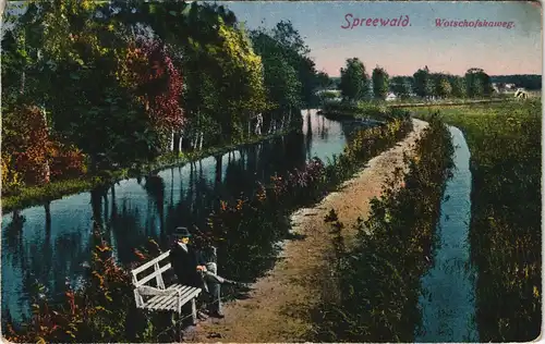 Ansichtskarte Lübbenau (Spreewald) Lubnjow Spreewald. Wotschofskaweg. 1913