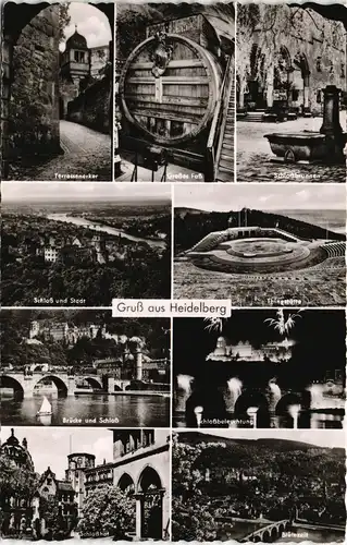 Ansichtskarte Heidelberg Mehrbildkarte 1940