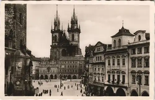 Postcard Prag Praha Týneký chrám. Teinkirche. 1937