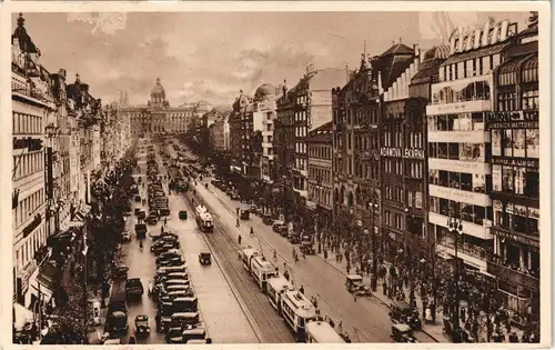 Postcard Prag Praha Wenzelplatz/Václavské náměstí 1939