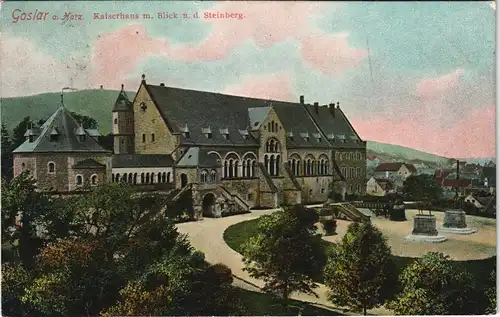 Goslar Kaiserpfalz / Kaiserhaus mit Blick nach dem Steinberg 1914 #