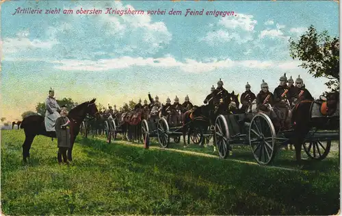 Ansichtskarte  Militaria WK1 - Artillerie vorbau am Feind 1914