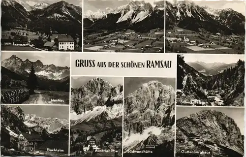 Ramsau bei Berchtesgaden Mehrbildkarte mit 9 Umlandansichten 1958