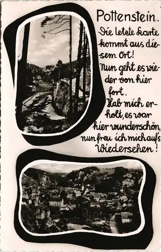 Ansichtskarte Pottenstein Mehrbild-AK mit 2 Foto-Ansichten 1957
