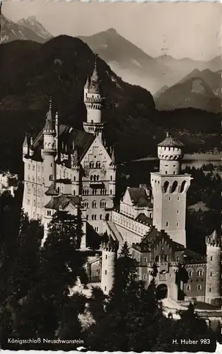 Schwangau Schloss Neuschwanstein (Gesamtansicht) Castle View 1961