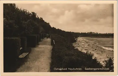 Neukuhren (Kuršiai/Пионерский) Strand Ostsee Partie a.d. Seebergpromenade 1930