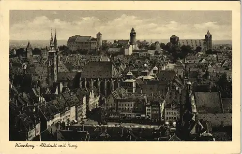 Ansichtskarte Nürnberg Altstadt mit Burg 1953