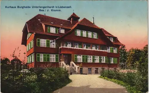 Ansichtskarte Bad Liebenzell Kurhaus Burghalde Unterlengenhardt 1913