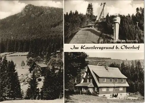 Oberhof (Thüringen) DDR Mehrbild-AK Kanzlersgrund, u.a. Skisprung-Schanze 1967