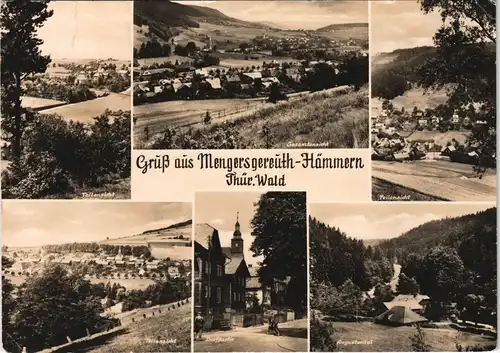 Mengersgereuth-Hämmern DDR Mehrbild-AK Dorf-Partie und Umland-Ansichten 1972