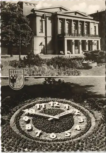 Görlitz Zgorzelec Gerhart-Hauptmann-Theater & Blumenuhr DDR AK 1966/1965