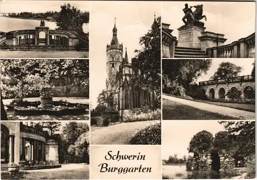 Ansichtskarte Schwerin DDR Mehrbild-AK Burg-Garten, Schloßgarten 1973