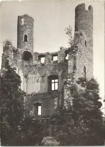 Ansichtskarte Saalfeld (Saale) Hoher Schwarm Burgruine DDR AK 1982