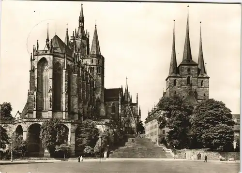 Ansichtskarte Erfurt DDR AK St. Severikirche Erfurter Dom 1971