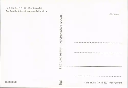 Ilsenburg (Harz) DDR Mehrbild-AK mit Forellenteich Ilsestein Teilansicht 1985