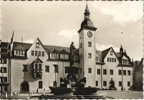 Ansichtskarte Freiberg (Sachsen) Rathaus zu DDR-Zeiten 1964