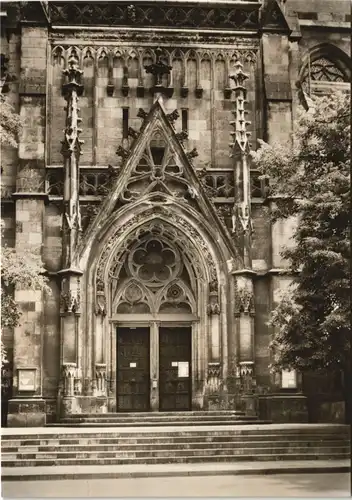 Ansichtskarte Leipzig Portal der Thomaskirche DDR AK 1973