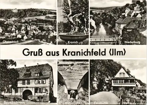 Kranichfeld DDR Mehrbild-Gruss-AK mit Wahrzeichen, Niederburg uvm. 1979