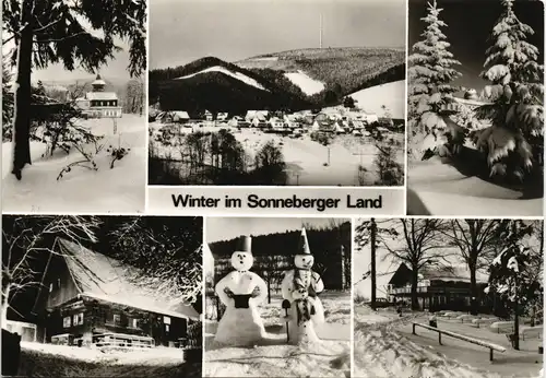 Ansichtskarte Sonneberg DDR Mehrbild-AK Winter im Sonneberger Land 1987
