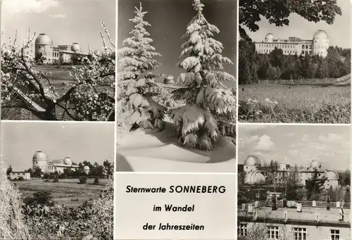 Sonneberg DDR Mehrbild-AK Sternwarte im Wandel der Jahreszeiten 1982