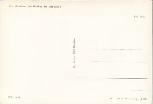 Ansichtskarte Muldental DDR AK Muldental bei Holzhau im Erzgebirge 1972