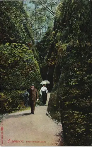 Ansichtskarte Eisenach Drachenschlucht feine Herrschaften 1908