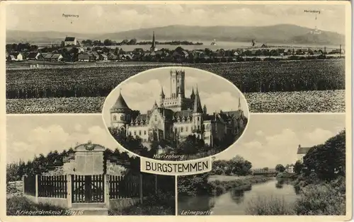 Ansichtskarte Burgstemmen-Nordstemmen Stadt, Marienburg, Gedenkstein 1931