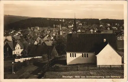 Ansichtskarte Braunlage Blick vom Andreasbergerweg zum Hütteberg 1936