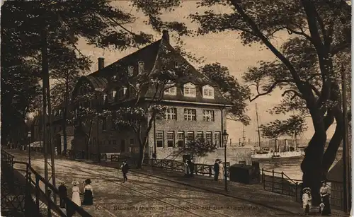 Ansichtskarte Kiel Studentenheim, Durchblick Kriegshafen 1913