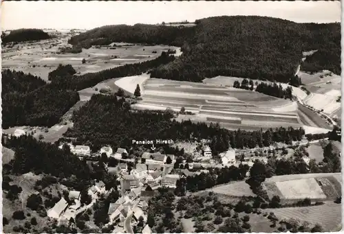 Bettenhausen Panorama Ansicht mit Gasthof Pension Hirsch, Schwarzwald 1964