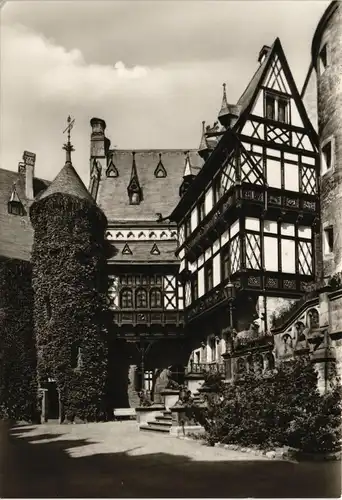 Ansichtskarte Wernigerode Schloss/Feudalmuseum Hof 1974 #