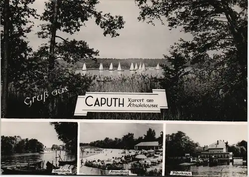 Caputh-Schwielowsee DDR Mehrbild-AK mit See, Fährhaus, Strandbad uvm. 1964
