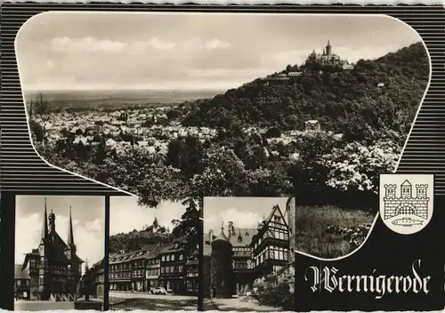 Ansichtskarte Wernigerode DDR Mehrbildkarte ua. Panorama-Ansicht 1962