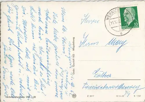Ansichtskarte Wernigerode DDR Mehrbildkarte ua. Panorama-Ansicht 1962