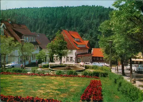 Ansichtskarte Lautenthal Ortsansicht mit Hotel Rathaus 1970