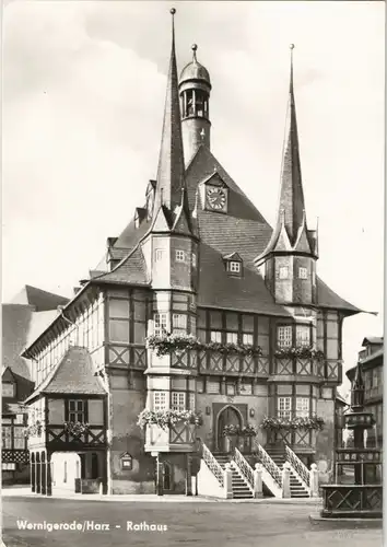 Ansichtskarte Wernigerode Partie am Rathaus, Town Hall, DDR-AK 1968 #