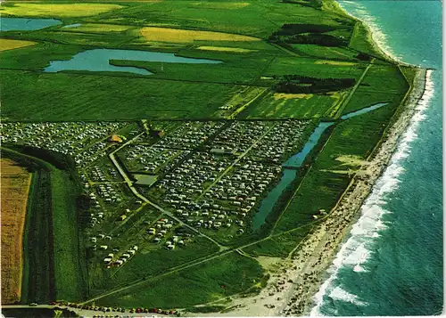 Fehmarn (Insel) Luftaufnahme Strand Campingplatz bei Wallnau 1978