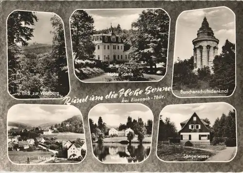 Eisenach DDR Mehrbild-AK Rund um die Hohe Sonne, Thüringen 1964