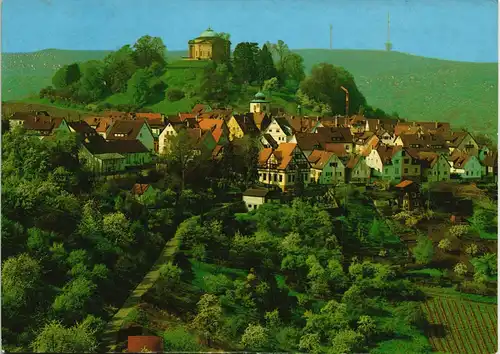 Rotenberg-Stuttgart Panorama mit Grabkapelle auf dem Württemberg 1975