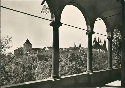 Postcard Prag Praha Ansicht der Prager Burg vom Lustschloss 1960