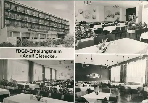 Ansichtskarte Flecken Zechlin FDGB-Erholungsheim Adolf Giesecke MB 1985